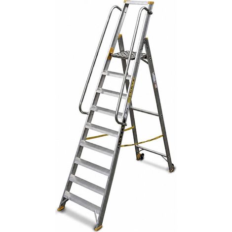 Mobile Stehleiter 8 Stufen - Maximale Arbeitshöhe 3.68m - 9308-R (1/4)