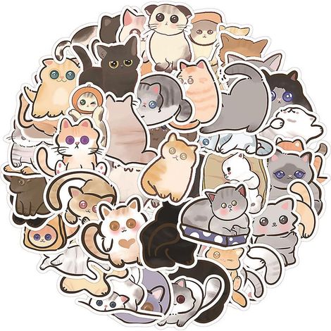 120 Pices De Kitten Graffiti Stickers, Laptop Stickers, Spray Vinyl Sticker Pack, For Car Luggage Skateboard Motorcycle Stickers, Teenagers Adults (1/3)