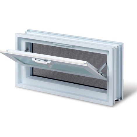 Glassblocks Ventana de ventilación para bloques de vidrio 38x19 cm, blanco (GBMR3819)