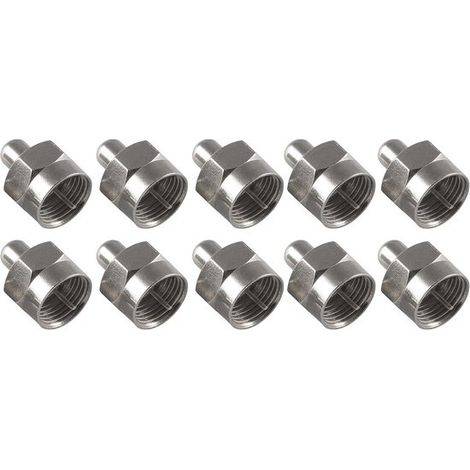 10 F-Stecker/Anschlüsse, 75 Ohm, geeignet für Satellitenanlagen. (1/2)