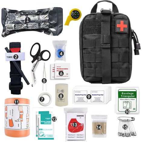Kit De Survie En Plein Air - Sac Tactique Multifonctionnel Pour Camping Et Randonnée - 35 Pièces (1/2)