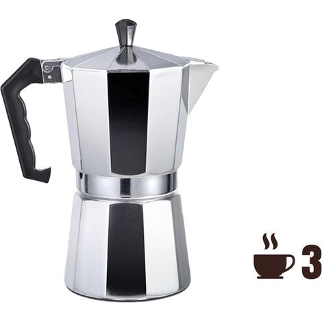 Cafetera de aluminio de 3 tazas Gourmet Kitchen (1/4)