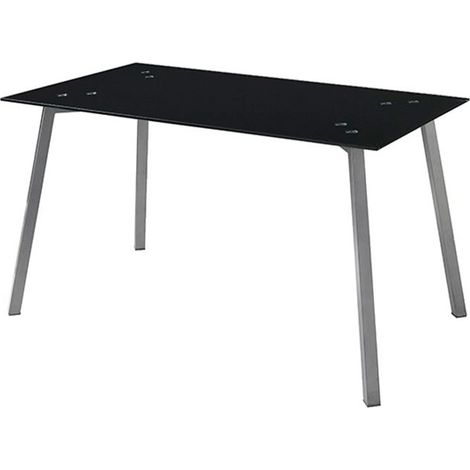 MOMMA HOME Mesa de Comedor - Modelo Alma - Material Cristal Templado/Metal - Medidas 140 x 80 x 74 cm Color: Black (1/3)