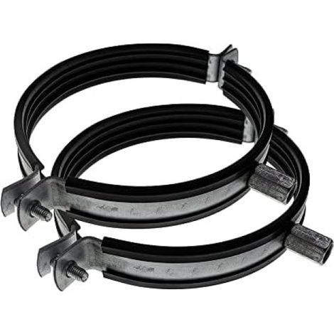 Lot de 2 colliers de serrage pour conduits de ventilation de 100 mm, avec caoutchouc anti-bruit (1/5)