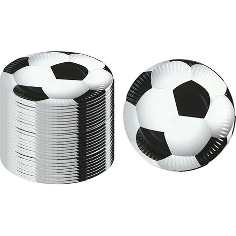 Stoviglie usa e getta, tema calcio, articoli per feste, verde chiaro (1/2)