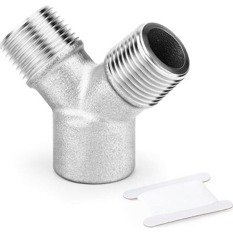 Stück 3/8" BSP Y-Verbinder, 3-Wege-Gewindeverteiler aus Edelstahl 304, Außen-/Innengewindeanschluss für Luft-, Wasser-, Kraftstoff- und Gaskompressoren (1/5)