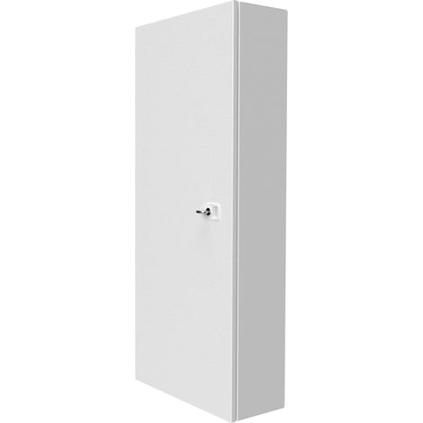 Atole – Coffret électrique nu 13 modules en acier blanc avec serrure à clé – Dimensions utiles H. 730 mm – Prédécoupes pour goulotte