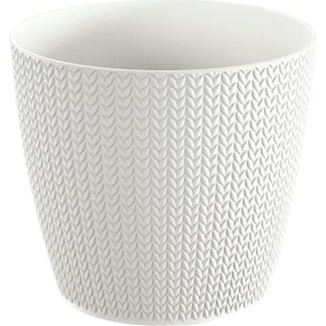 Maceta WHEATY 1L., dimensiones (mm) 128x128x112, color Blanco