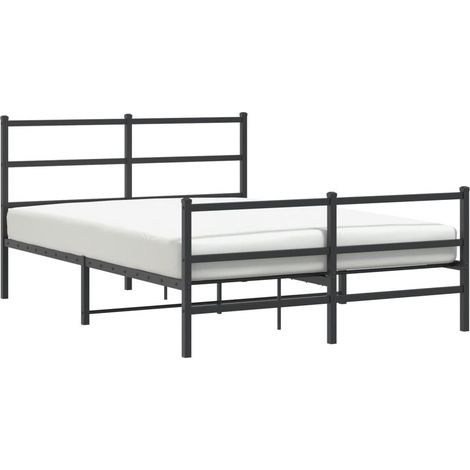Maison Exclusive - Cadre de lit métal sans matelas avec pied de lit noir 135x190cm (1/5)