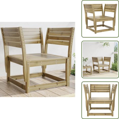 Gartenstuhl Kiefernholz Imprägniert - Gartensessel - Holzesel - Gartenmöbel - Balkonmöbel - Lounge Möbel (1/5)