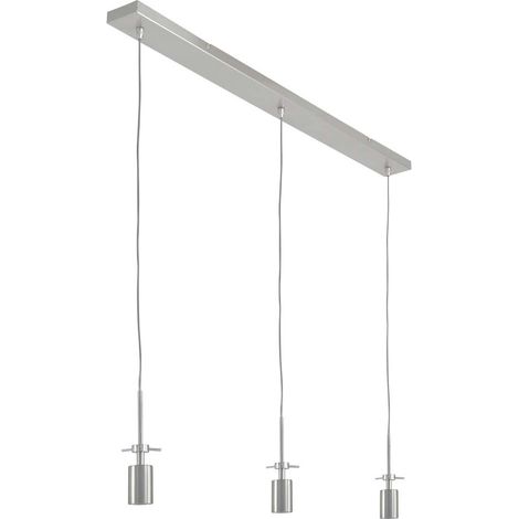 Lampe suspendue lampe de table à manger suspension 3 flammes lampe de salon argent H 150 cm (1/5)