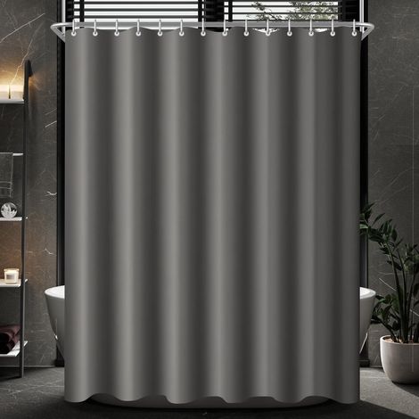 Lerores Duschvorhang 280x200cm Dunkelgrau beschwert Antischimmel wasserabweisend (1/5)