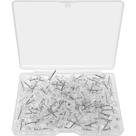 100 PCS Transparent, Stainless Steel, for Tafel Cork and Bulletin Board