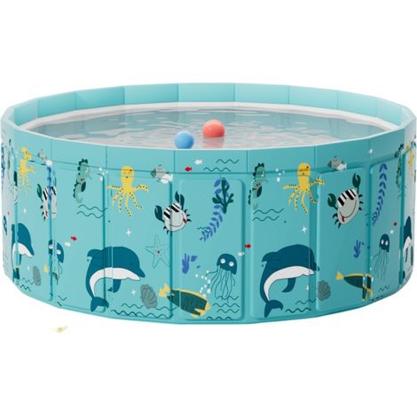 Piscine Hors Sol Pliable 160 cm sans Gonflage – Bassin de Jeu Intérieur/Extérieur pour Enfants et Famille