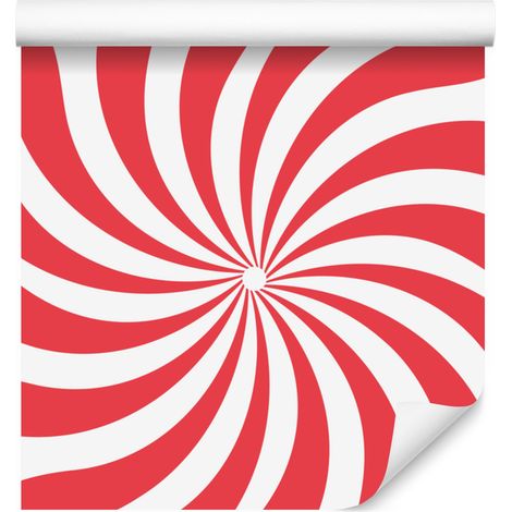 Papier peint hippie corail, blanc et rouge 50x1000 cm (1/5)