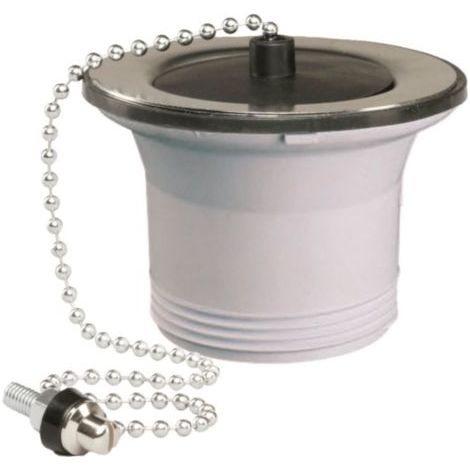 bonde plastique - evier - en inox - sans trop plein - diamètre 50 mm - a bouchon - altech 70510000034 (1/2)