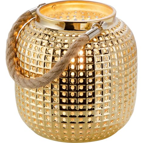 Lampe de table BOLA 1 ampoule Céramique dorée avec cordon manuel (1/4)