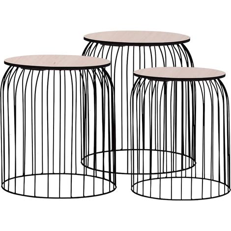 Maison Exclusive - Couchtische 3 Stk. Schwarz (1/5)