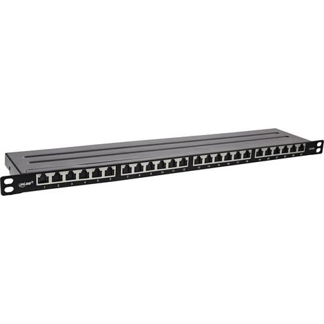 Inline Panel de parcheo profesional negro 24 puertos RJ45