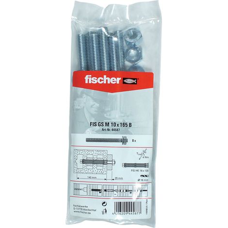 Fischer 8x Ancrage filetés FIS GS M10 x 165 - 044587