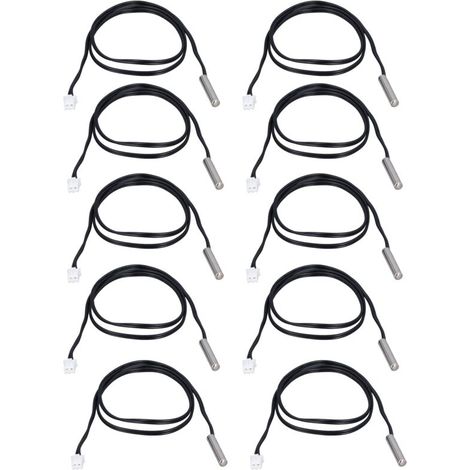 10 Capteurs de Température NTC B3950 5K, Tête Cylindrique 5x25mm, Longueur Câble 500mm pour Mesure Précise (1/5)