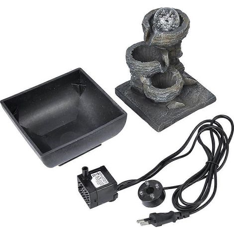 Fontaine de bureau élégante en résine, ornement paysager pour table, décoration maison avec boule lumineuse (1/5)
