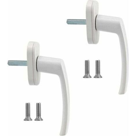 Window Handles 2 Pieces Aluminum Alloy Window Handle Solid Aluminum Handle White Aluminum Door Handle Compatible with Common Windows and Balcony Doors (1/4)