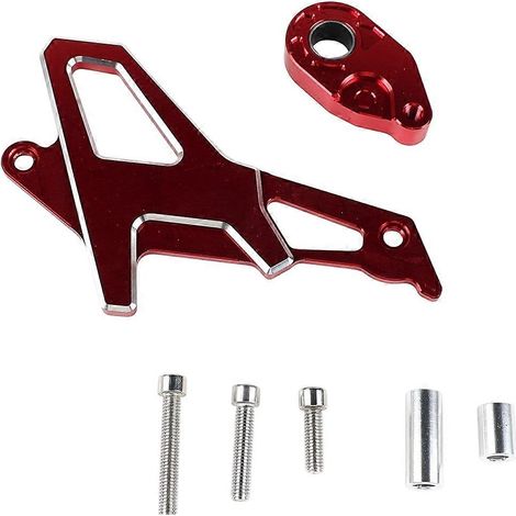 Protection de chaîne avant compatible avec Honda CRF 250/300 L, kit de protection de chaîne tout-terrain anodisé rouge avec visserie (1/5)