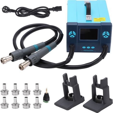 Station de dessoudage intelligente BK862 avec écran LCD HD, pistolet à air chaud double, kit de soudure professionnel 230V UK (1/5)