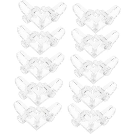 Set mit 10 L-förmigen Eckwinkeln aus transparentem Acryl für Möbeldisplays, einfache Montage durch leichten Druck. (1/5)