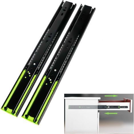Rails de Tiroir Glissières pour Tiroirs de Acier Inoxydable Coulisse de Tiroir 300mm Coulisse a Bille Glissière à Extension Complète avec Amortisseur, Lot de 2 (1/5)