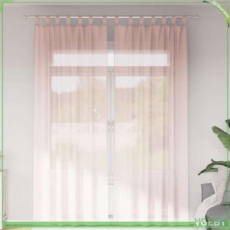 4102280 Rideaux en voile avec boucles 2 pcs rose clair 140x260 cm (1/5)