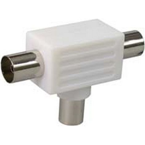 10PZ ADATTATORE TV COASSIALE  - 1 spina + 2 prese mm.9,5