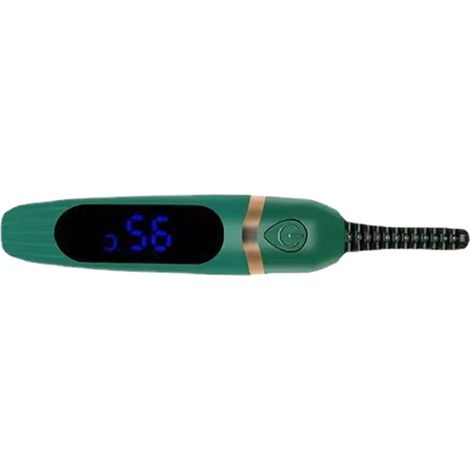 Recourbe-cils chauffant rechargeable à écran digital, outil électrique portable pour cils longue tenue, vert, pour femme. (1/5)
