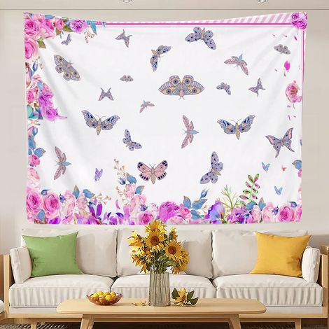Nappes de plage rétro à motifs tapisserie amusantes pour chambre, maison ou dortoir 150x130cm (1/5)