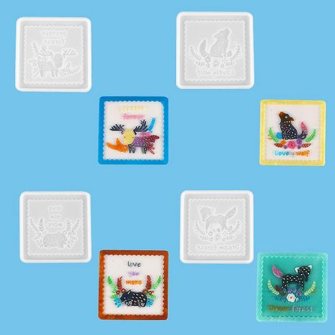 4 Pack Animaux Diy Cristal Goutte Goutte Mur Adhsif Coaster Dcoration Ornements Rsine Moule Gteau Chocolat Fudge Moule En Silicone (1/5)