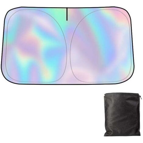 Pare-Soleil Voiture Pare-Brise Avant, Soleil Pliable Pare Soleil pour Voiture Anti UV Isolation La Chaleur,Pare-soleil de voiture laser titane argent parasol/petit