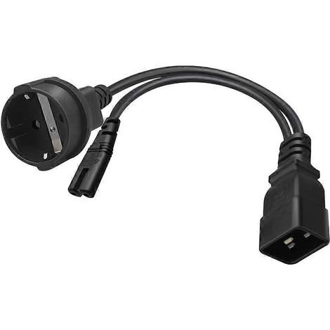 1PC Câble d'Adaptateur Y de Puissance Court 32cm, C20 vers C7 + EU 4.8mm (1/5)