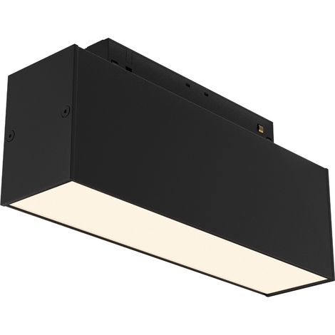 Lampe rail 2 circuits noire linéaire LED 7W 3000K BASIS (1/5)
