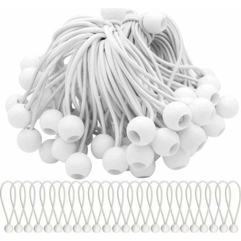 40 Stück elastische Spanngummis mit Kugeln. Elastische Spanngummis, elastische Bälle für Festzelte, Zelte, Banner und Planen (1/4)