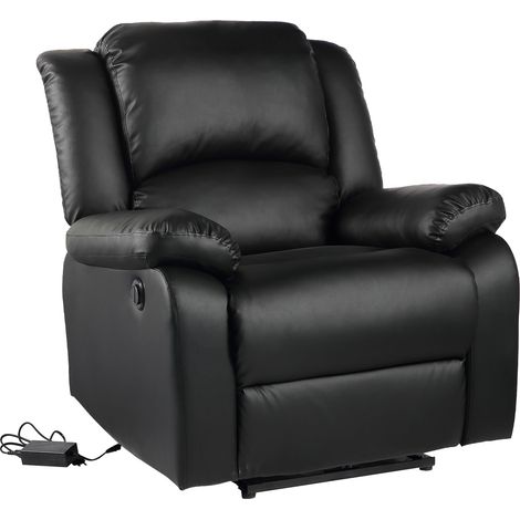 Happy Garden – Fauteuil électrique inclinable CLOUD noir – Inclinaison motorisée jusqu'à 135° – Dossier et repose-pieds ajustables – Confort épais et moelleux