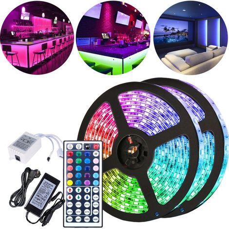 SWANEW Striscia Led. Strisce LED Luci Led Camera da Letto. Led Striscia RGB per Decorare Cucina Casa 1 Metri 30 LED Con 44 telecomandi (1/5)