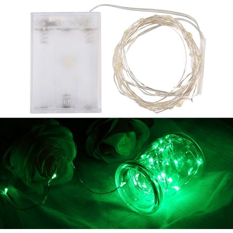 Guirlande lumineuse LED en fil de cuivre, 5 m, verte, pour décoration festive, avec port USB (1/5)