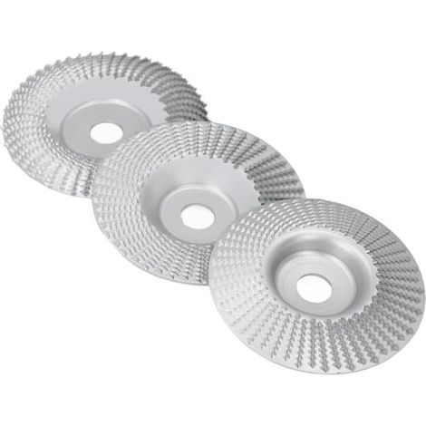 Jeu de disques en bois sculpté - Disques en acier au carbone usinés - Matériau de façonnage - Durable et très dur - Diamètre intérieur 100 mm, épaisseur 16 mm - Argent (1/5)