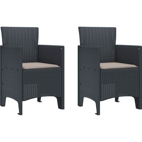 Gartenstuhl 2 pcs Anthrazit 53 x 49 x 85 cm Polypropylen