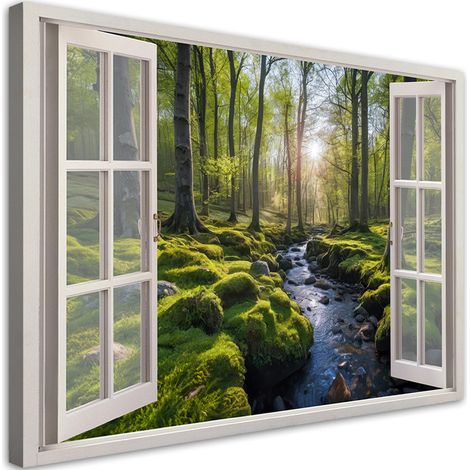 Tableau déco Fenêtre Forêt nature arbres 60x40 (1/5)