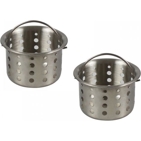 Crépine d'évier de cuisine, panier intérieur en acier inoxydable - 2 pièces (1/5)