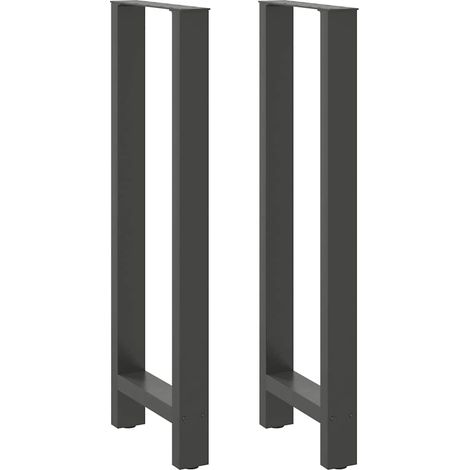 vidaXL Pieds de table de bar Anthracite 2 pièces 50 x (110-111) cm Acier (1/5)