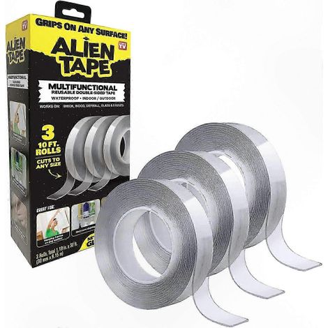 Ruban adhésif transparent multi-usages, adapté aux tapis, cadres photo, affiches, etc. (1/5)