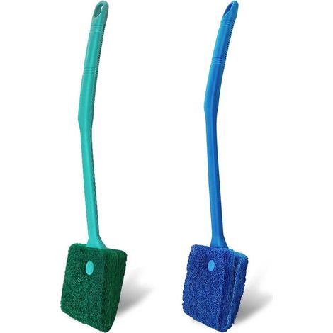 Aquarium schoonmaak borstel - 2 Stuks - Aquariumreiniger - Kunststof - Reinigingsgereedschap - Aquarium ramen reinigen - Aquariumreiniger Ruit - Simpel en effectief schoon maken - Geschikt voor aquari (1/5)